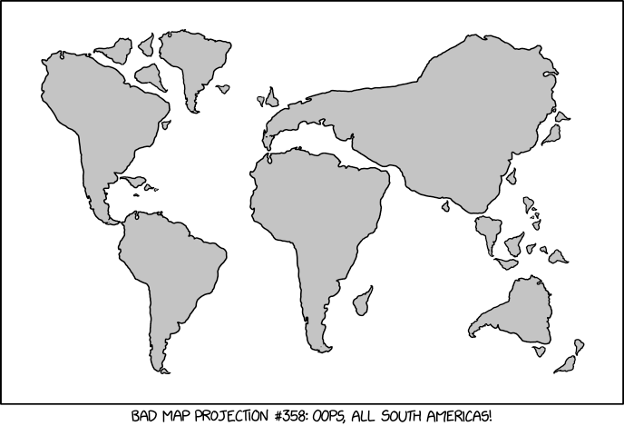 Bad Map Projection: South America